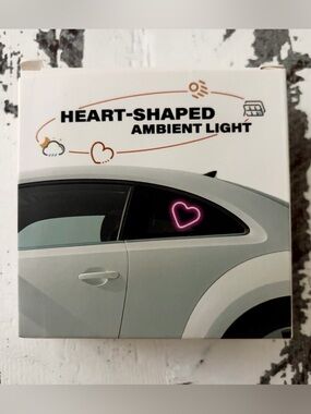 Heart-Shaped Ambient Light - Pink Neon Solar Powered